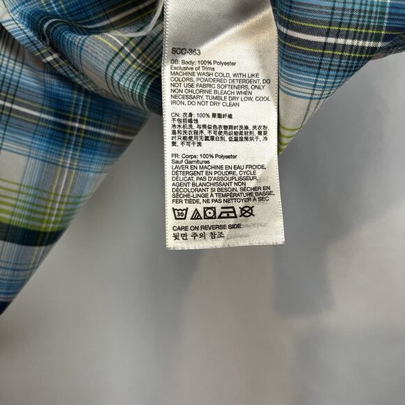 Marmot For Life Mens Gorpcore Button Up Short Sleeve Size L Blue Green Plaid - Picture 6 of 14